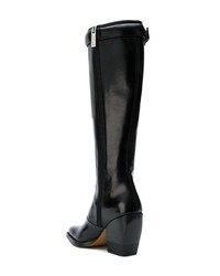 Черные кожаные сапоги от Chloé