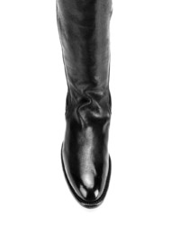 Черные кожаные сапоги от Silvano Sassetti
