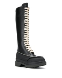 Черные кожаные сапоги от MM6 MAISON MARGIELA