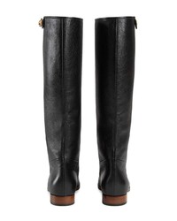 Черные кожаные сапоги от Gucci