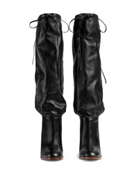 Черные кожаные сапоги от Gucci
