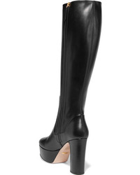 Черные кожаные сапоги от Gucci