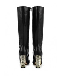 Черные кожаные сапоги от LOST INK