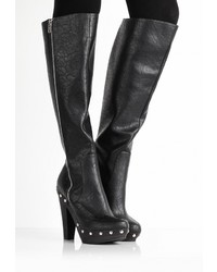 Черные кожаные сапоги от LOST INK