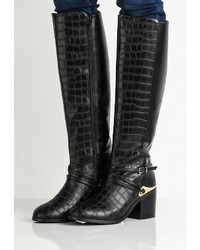 Черные кожаные сапоги от LOST INK