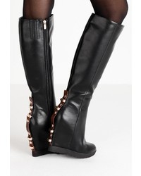 Черные кожаные сапоги от LOST INK