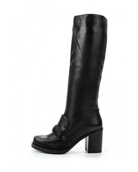 Черные кожаные сапоги от Medea