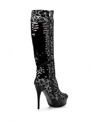 Черные кожаные сапоги от Mirabella