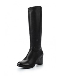 Черные кожаные сапоги от Miss Cinderella