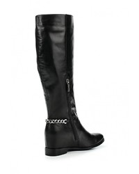 Черные кожаные сапоги от Paolo Conte