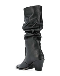 Черные кожаные сапоги от Barbara Bui
