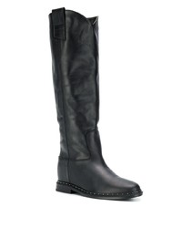 Черные кожаные сапоги от Via Roma 15