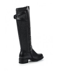 Черные кожаные сапоги от Super Mode