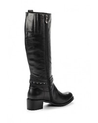 Черные кожаные сапоги от Valley