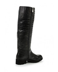 Черные кожаные сапоги от Vitacci