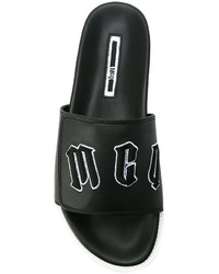 Мужские черные кожаные сланцы от McQ