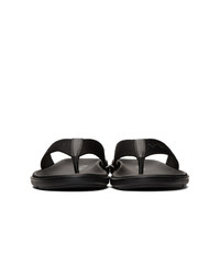 Мужские черные кожаные сланцы от Prada