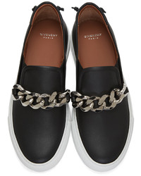 Женские черные кожаные слипоны от Givenchy