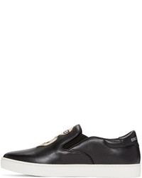 Мужские черные кожаные слипоны от Dolce & Gabbana