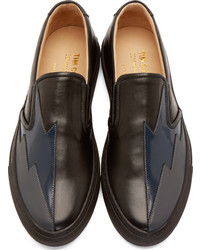 Мужские черные кожаные слипоны от Tim Coppens