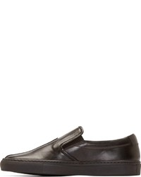 Мужские черные кожаные слипоны от Tim Coppens