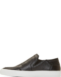 Мужские черные кожаные слипоны от Helmut Lang