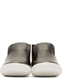 Мужские черные кожаные слипоны от Pierre Hardy