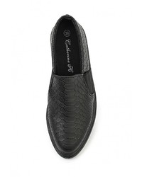 Женские черные кожаные слипоны от Catherine