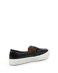 Женские черные кожаные слипоны от Catisa