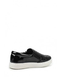 Женские черные кожаные слипоны от Catisa