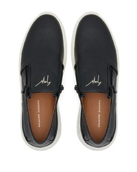 Мужские черные кожаные слипоны от Giuseppe Zanotti