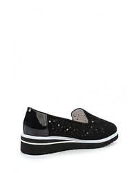 Женские черные кожаные слипоны от Covani