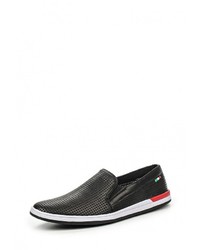 Мужские черные кожаные слипоны от Dino Ricci Trend