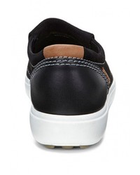 Женские черные кожаные слипоны от Ecco