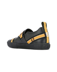 Мужские черные кожаные слипоны от Fendi