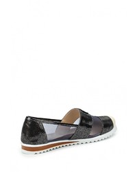 Женские черные кожаные слипоны от Gold Key