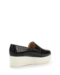 Женские черные кожаные слипоны от Guapissima