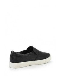 Женские черные кожаные слипоны от L.Day