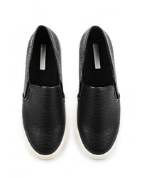 Женские черные кожаные слипоны от LOST INK