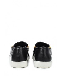 Женские черные кожаные слипоны от LOST INK