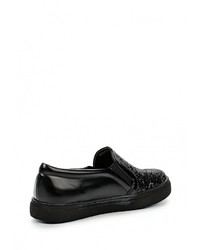 Женские черные кожаные слипоны от Mada-Emme