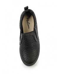 Женские черные кожаные слипоны от Malien