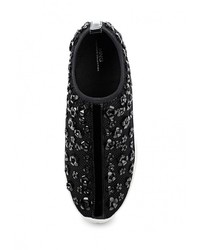 Женские черные кожаные слипоны от Mango