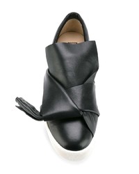 Женские черные кожаные слипоны от N°21