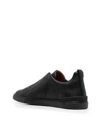 Мужские черные кожаные слипоны от Zegna