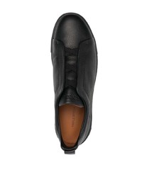 Мужские черные кожаные слипоны от Zegna