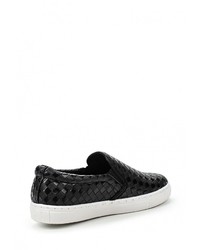 Женские черные кожаные слипоны от Pezzano