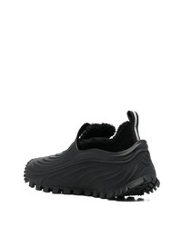 Мужские черные кожаные слипоны от Moncler