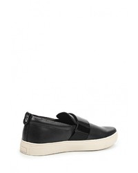 Женские черные кожаные слипоны от s.Oliver