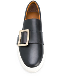 Женские черные кожаные слипоны от Bally